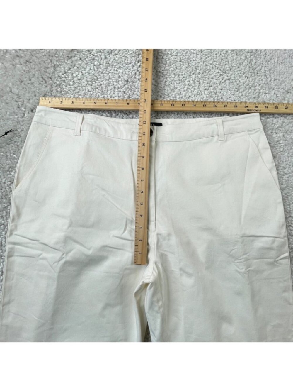 Able Ann Twill Straight Leg Pant Antique White Womens 14 NEW - Picture 8 of 10